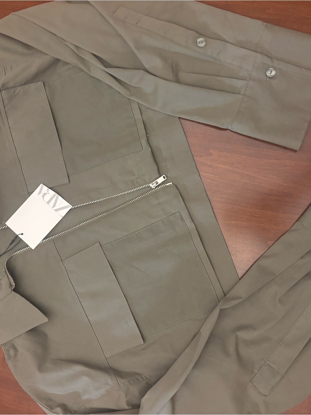 Zara cropped Olive Green Utility Jacket